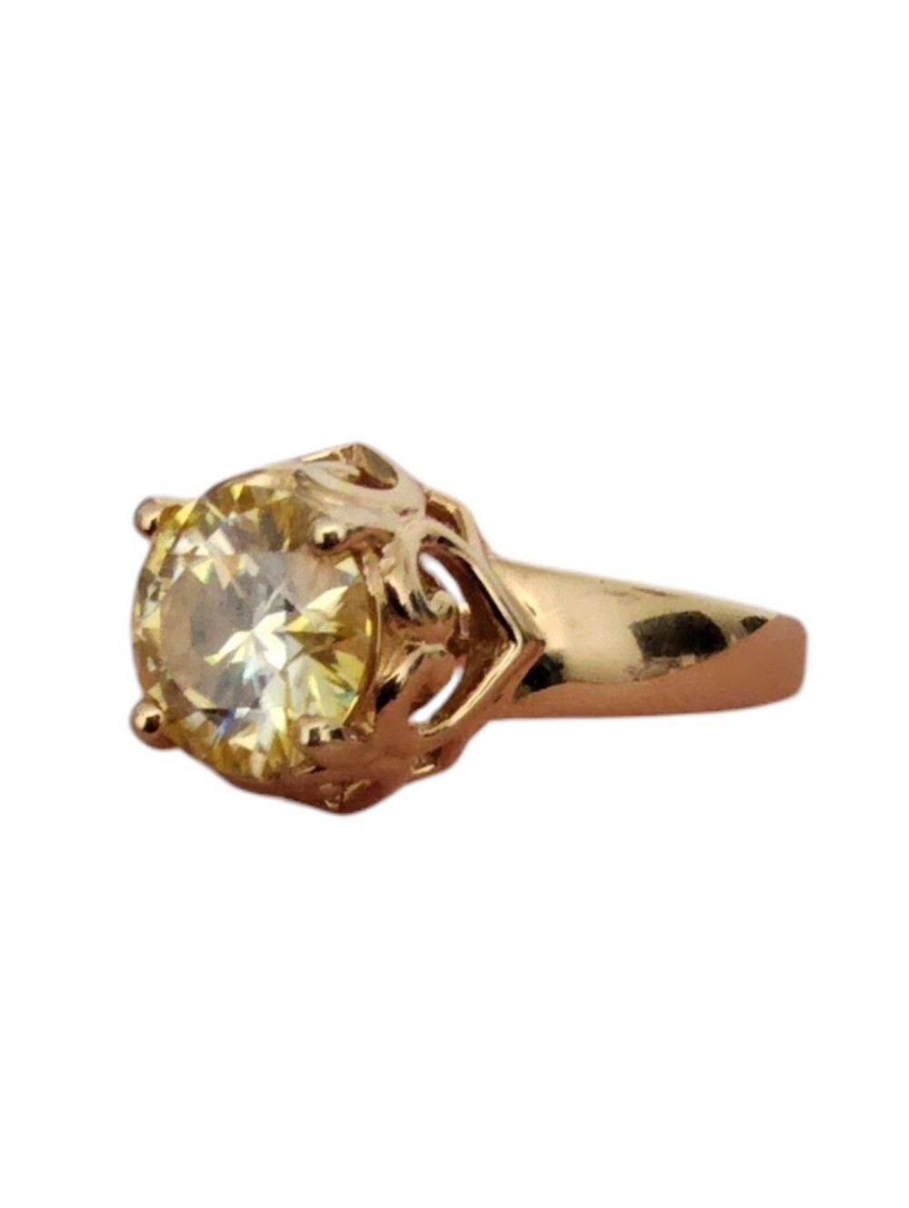 JTV Moissanite Fire® Yellow 1.90ct Diamond Equivalent Weight Ring Size 6 - Picture 4 of 10
